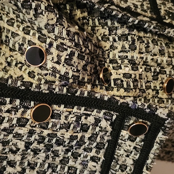 Green Tweed Dress and Blazer Set - Picture 6 of 6